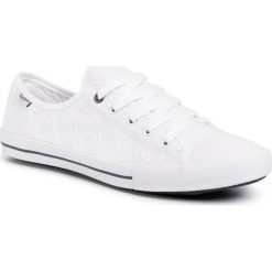 Trampki PEPE JEANS - Gery Angy PLS30830 White 800. Białe półbuty damskie Pepe Jeans, bez wzorów, z jeansu, bez obcasa, na płaskiej podeszwie, bez zapięcia. Za 219,00 zł.
