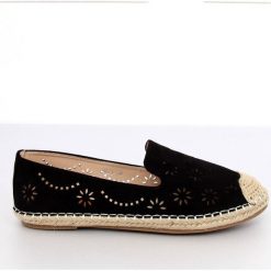 Espadryle ażurowe czarne 9023 Black. Czarne espadryle damskie ButyModne, bez wzorów, bez obcasa. Za 74,46 zł.