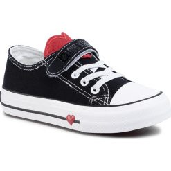 Trampki BIG STAR - FF374056 Czarny. Czarne trampki dziewczęce BIG STAR, bez wzorów, z gumy, na rzepy. Za 109,00 zł.