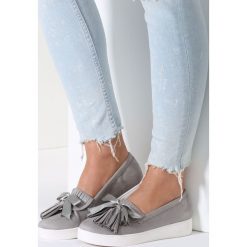 Trampki damskie slip on: Szare Slip On Castle In The Air