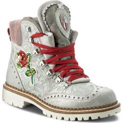 Botki NEW ITALIA SHOES - 1629405H/4 Grey/Silver. Niebieskie botki damskie na obcasie marki New Italia Shoes, z materiału. W wyprzedaży za 639,00 zł.