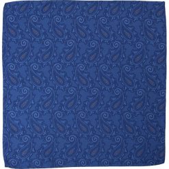 Elegancka, Męska Poszetka - ALTIES - Niebieska, Paisley POSZALTTANIA0123. Niebieskie poszetki męskie Alties, paisley, z materiału, eleganckie. Za 16,90 zł.