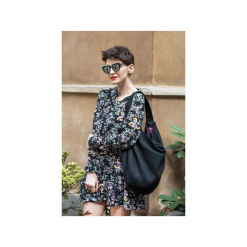 Czarna torba worek na ramię. Czarne shopper bag damskie Karolina audycka, z haftami, z materiału, na ramię, z haftem. Za 189,00 zł.