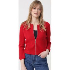 Czerwony Kardigan Soleil. Czerwone swetry damskie Born2be, xl, bez wzorów. Za 89,99 zł.