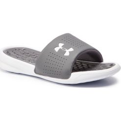 Klapki UNDER ARMOUR - Ua M Playmaker Fix Sl 3000061-101 Szary. Szare klapki męskie Under Armour, bez wzorów, ze skóry. Za 119,95 zł.