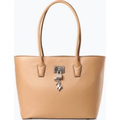 DKNY - Damska torba shopper ze skóry – Elissa, beżowy. Brązowe torby damskie na zakupy DKNY, z napisami, ze skóry, eleganckie, bez dodatków. Za 799,95 zł.