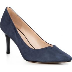 Buty damskie. Różowe szpilki Wittchen, na ślub cywilny, bez wzorów, z jeansu, bez obcasa, na szpilce, bez zapięcia. W wyprzedaży za 259,90 zł.