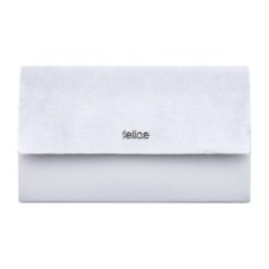 Szara damska kopertówka /plusz. Szare listonoszki damskie marki Felice, w paski, eleganckie, małe. Za 59,90 zł.