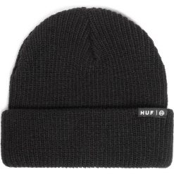 Czapka HUF - Essentials Usual Beanie BN00060 Black. Czarne czapki męskie HUF, na zimę, bez wzorów, z materiału. Za 109,00 zł.