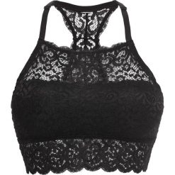 Biustonosz bustier bokserka: MUST HAVE bonprix czarny. Czarne biustonosze sportowe damskie bonprix, w koronkowe wzory, z koronki. Za 44,99 zł.