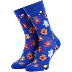 Skarpety Wysokie Unisex HAPPY SOCKS - TED01-6300 Kolorowy Niebieski. Niebieskie skarpetki damskie marki Happy Socks, bez wzorów, z elastanu. Za 39,90 zł.