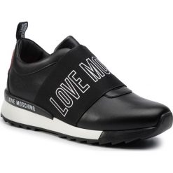 Sneakersy LOVE MOSCHINO - JA15742G08JD0000 Nero. Czarne półbuty damskie Love Moschino, na co dzień, bez wzorów, ze skóry ekologicznej, bez obcasa, na płaskiej podeszwie, bez zapięcia. W wyprzedaży za 829,00 zł.
