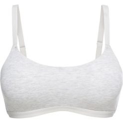 Biustonosz bez fiszbinów, bawełna organiczna bonprix ecru melanż. Żółte biustonosze bonprix, bez wzorów, z bawełny. Za 44,99 zł.