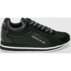 Versace Jeans - Buty. Czarne buty sportowe damskie Versace Jeans, bez wzorów, z jeansu, sportowe. W wyprzedaży za 429,90 zł.