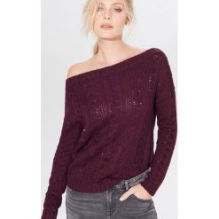 Sweter open shoulder - Bordowy. Czerwone swetry damskie Mohito, s, bez wzorów, bez rękawów, bez kaptura. Za 119,99 zł.