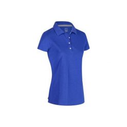 Koszulka polo do golfa 500 damska. Niebieskie koszulki damskie polo INESIS, xs, bez wzorów, z bawełny, z golfem, bez rękawów. W wyprzedaży za 24,99 zł.