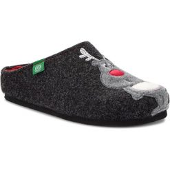 Kapcie DR. BRINKMANN - 320540 Grau 9. Czarne klapki damskie marki Dr. Brinkmann, bez wzorów, z tworzywa sztucznego, bez obcasa. Za 139,00 zł.