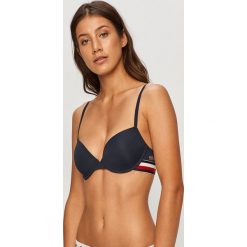 Tommy Hilfiger - Biustonosz. Niebieskie biustonosze TOMMY HILFIGER, z haftami, z elastanu. Za 199,90 zł.