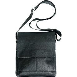 Elegancka Torebka Męska na Ramię, Saszetka Czarna, Ekoskóra TBAPJNS45czarna. Czarne torby męskie skórzane Pako Jeans, w paski, ze skóry ekologicznej, eleganckie. Za 99,00 zł.