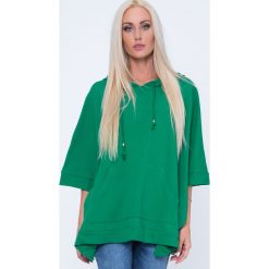 Bluzy damskie: Bluza ponczo zielona MP17411