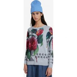 Desigual Niagara Sweter Szary. Szare bluzy damskie Desigual, xs, w kwiaty, z bawełny, bez rękawów, bez kaptura. Za 447,95 zł.
