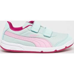 Puma - Buty dziecięce Stepfleex 2 Mesh. Niebieskie trampki chłopięce Puma, bez wzorów, z gumy, sportowe, z okrągłym noskiem, bez zapięcia. W wyprzedaży za 139,90 zł.