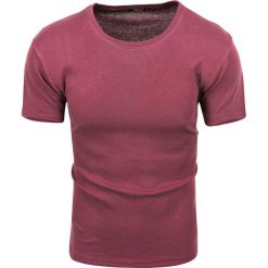 Koszulka męska t-shirt gładki bordowy Recea. Czerwone koszulki męskie Recea, s, bez wzorów, z bawełny, klasyczne, z klasycznym kołnierzykiem. Za 17,99 zł.