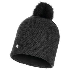 Czapka w kolorze antracytowym. Szare czapki damskie Buff, z materiału. W wyprzedaży za 79,95 zł.