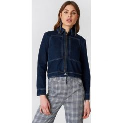 Kurtki damskie: NA-KD Trend Krótka kurtka jeansowa – Blue