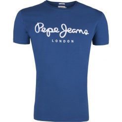 T-Shirt Pepe Jeans Original Stretch Blue. Niebieskie t-shirty męskie Pepe Jeans, m, bez wzorów, z jeansu, klasyczne, z klasycznym kołnierzykiem. Za 89,00 zł.