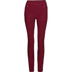 Spodnie z bengaliny SKINNY bonprix bordowy. Czerwone spodnie damskie bonprix. Za 74,99 zł.