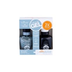 Sally Hansen Miracle Gel STEP1 zestaw Żelowy lakier do paznokci Miracle Gel 14,7 ml + Miracle Gel Top Coat 14,7 ml dla kobiet. Szare topy damskie Sally Hansen, s, bez wzorów, z lakierowanej skóry, z klasycznym kołnierzykiem. Za 18,67 zł.