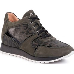 Sneakersy SIMEN - 00790 Zielony. Zielone półbuty damskie Simen, bez wzorów, ze skóry, bez obcasa, na obcasie, bez zapięcia. Za 329,00 zł.