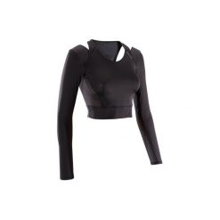 Top fitness kardio 900 damski. Czarne topy sportowe damskie DOMYOS, z elastanu. Za 64,99 zł.