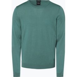 BOSS - Sweter męski – Leno-P, zielony. Zielone swetry męskie Boss, xxl, bez wzorów, z wełny, bez kołnierzyka, bez kaptura. Za 549,95 zł.