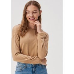 Gładki sweter z kieszenią - Beżowy. Brązowe swetry damskie Sinsay, s, bez wzorów, bez rękawów, bez kaptura. Za 39,99 zł.