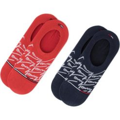 Zestaw 2 par stopek damskich TOMMY HILFIGER - 491004001 Navy/Red 831. Czerwone skarpetki damskie TOMMY HILFIGER, bez wzorów, z elastanu. Za 44,99 zł.