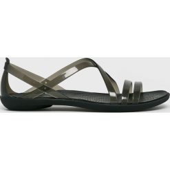 Crocs - Sandały. Czarne klapki damskie Crocs, bez wzorów, z gumy, bez obcasa. Za 219,90 zł.