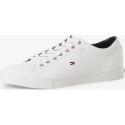 Tommy Hilfiger - Męskie tenisówki ze skóry, biały. Białe trampki męskie TOMMY HILFIGER, bez wzorów, ze skóry, klasyczne, bez zapięcia. Za 449,95 zł.
