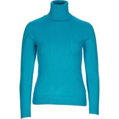 Sweter w kolorze turkusowym. Niebieskie swetry damskie L'Univers du cachemire, s, bez wzorów, z wełny, bez rękawów, bez kaptura. W wyprzedaży za 149,95 zł.