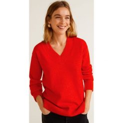 Mango - Sweter. Czerwone swetry klasyczne damskie marki Mango, s, z elastanu. Za 139,90 zł.