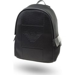 PLECAK EMPORIO ARMANI. Czarne torby męskie skórzane Emporio Armani, w paski, ze skóry ekologicznej. Za 1079,00 zł.