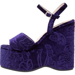 Sandały damskie: Lost Ink BIRDY FLOCKED WEDGE Sandały na obcasie cobalt blue
