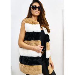 Kamizelka Pasy Furs Premium Kolor Cappuccino S/M. Kamizelki damskie LIGARI, s, w paski, z bawełny, bez kaptura. Za 179,00 zł.
