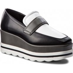 Półbuty POLLINI - SA10347I16TS100A Nero/Bia/Pio. Szare półbuty damskie marki Pollini, bez wzorów, ze skóry ekologicznej, bez obcasa, na koturnie, bez zapięcia. W wyprzedaży za 589,00 zł.