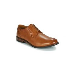 Derby Clarks EDWARD PLAIN. Pomarańczowe półbuty męskie marki Clarks, bez wzorów, bez zapięcia. Za 439,00 zł.