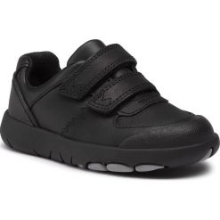 Sneakersy CLARKS - Rex Pace T 261470457 Black Leather. Czarne trampki chłopięce Clarks, bez wzorów, ze skóry ekologicznej, na rzepy. Za 239,00 zł.