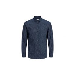 Koszule z długim rękawem Jack Jones 12139801 BLACKPOOL. Niebieskie koszule męskie Jack & Jones, s, bez wzorów, bez kołnierzyka, z długim rękawem. Za 159,83 zł.