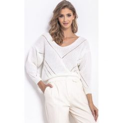 Sweter F765 ecru. Swetry damskie Tagless, xl, z aplikacjami, eleganckie, bez rękawów, bez kaptura. Za 114,00 zł.