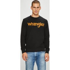 Wrangler - Bluza. Czarne bluzy męskie marki Wrangler, s, z nadrukiem, z bawełny, bez kaptura. Za 199,90 zł.